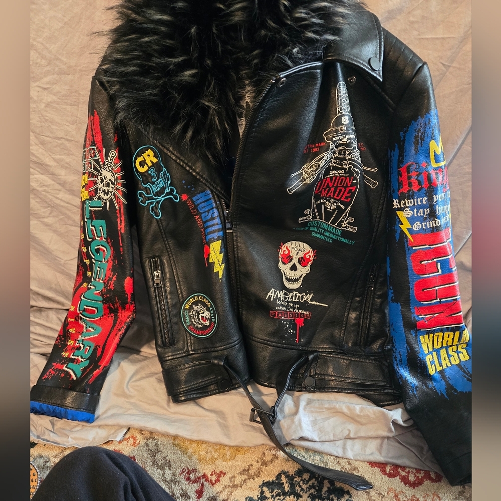 Punk biker hip hop jacket
